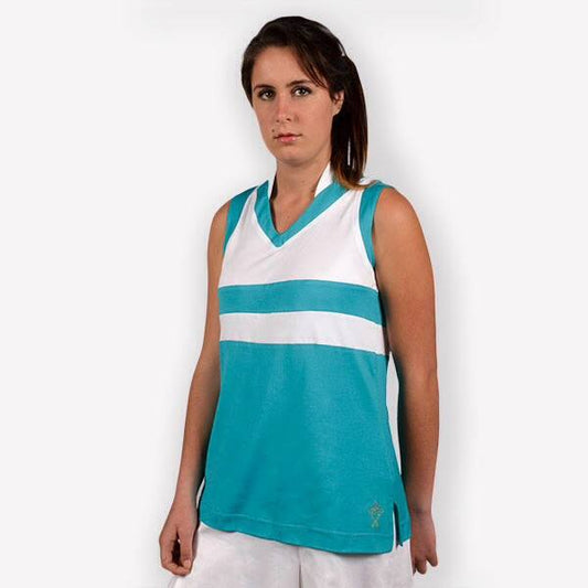 Chic Shirt - Turquoise and White