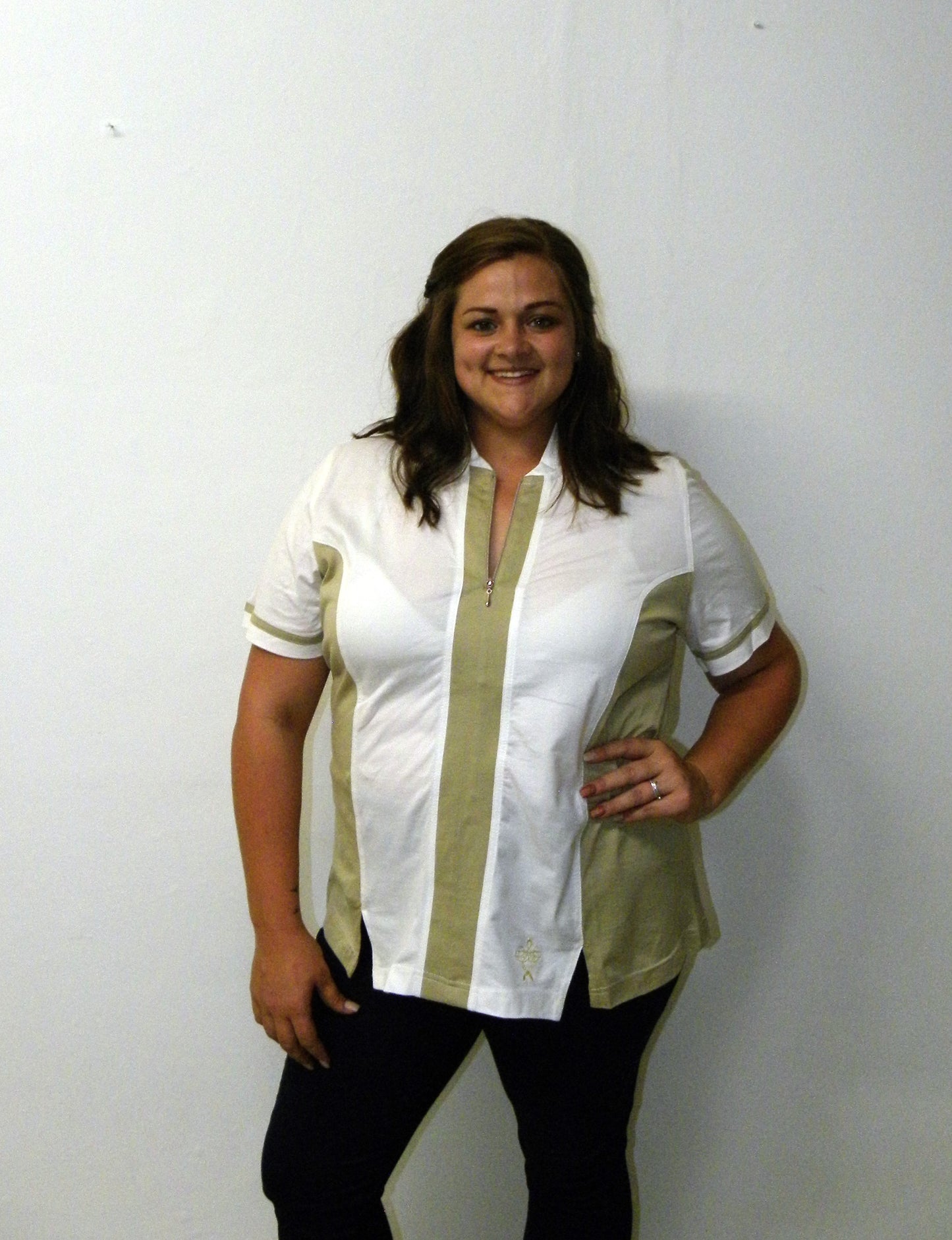 Leisure Shirt - White and Khaki