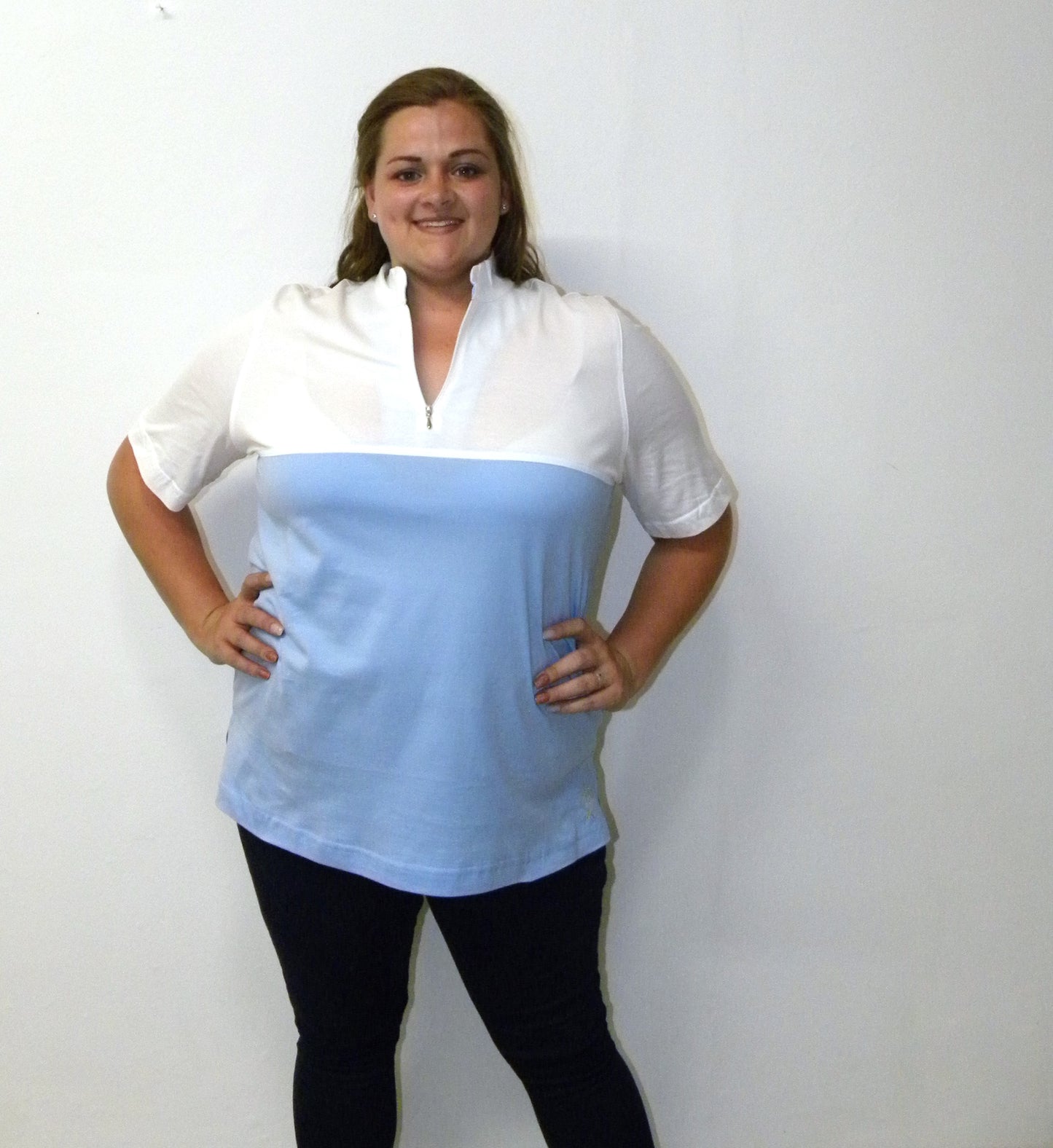 Versatile Shirt - White and Light Blue