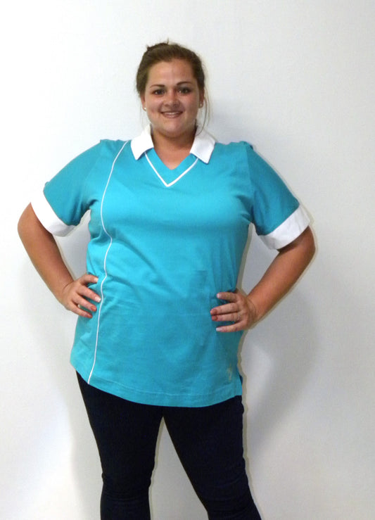 Classic Shirt - Turquoise and White