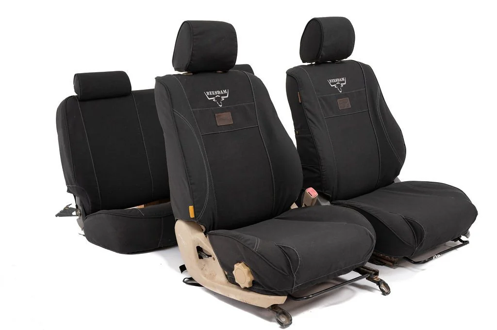 Deluxe seat cover in Charcoal with contrast stitching detail