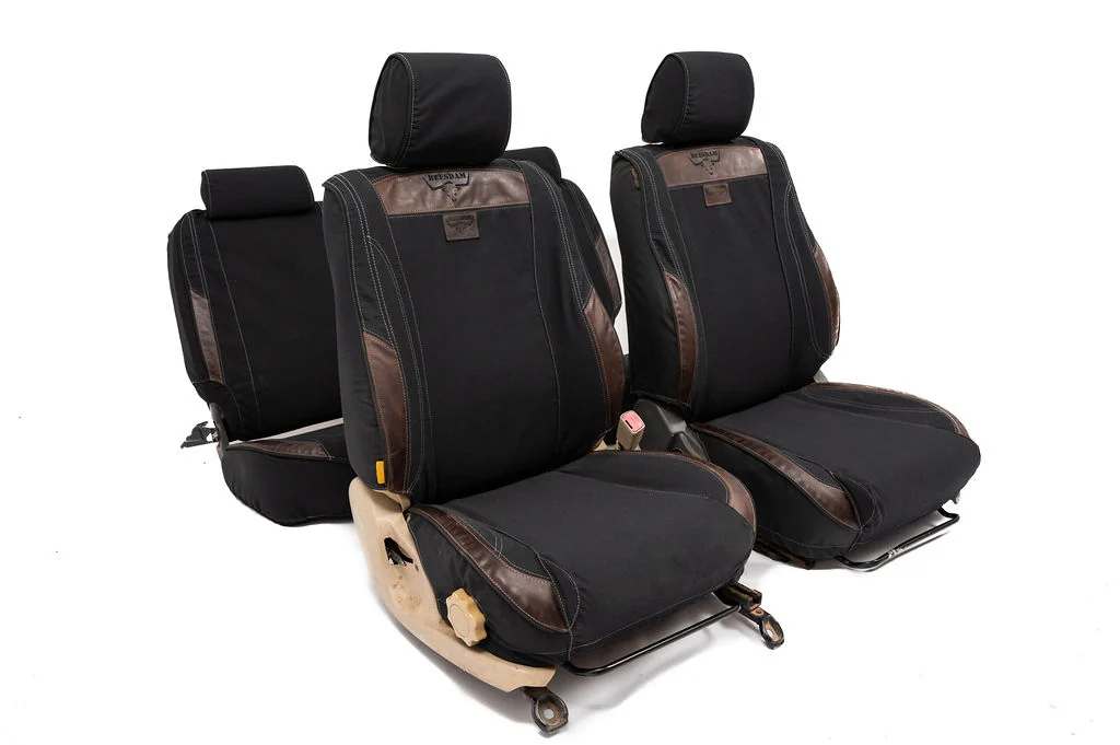 African range seat cover in Sand beige upholstery with woven pattern