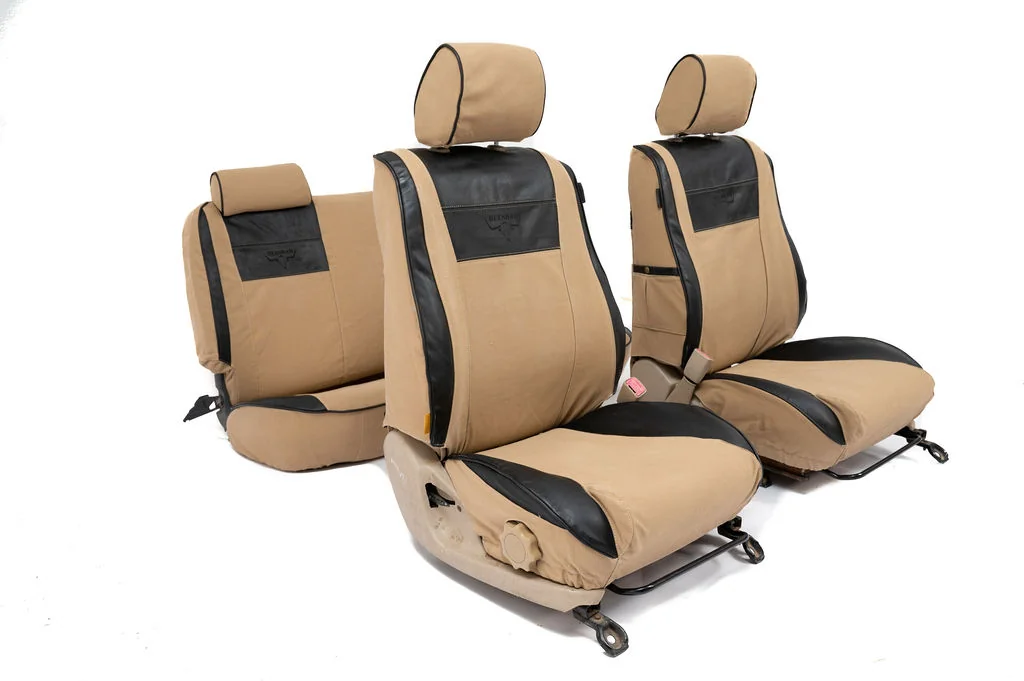 Legacy Plus seat cover in Sand suede-look upholstery detail