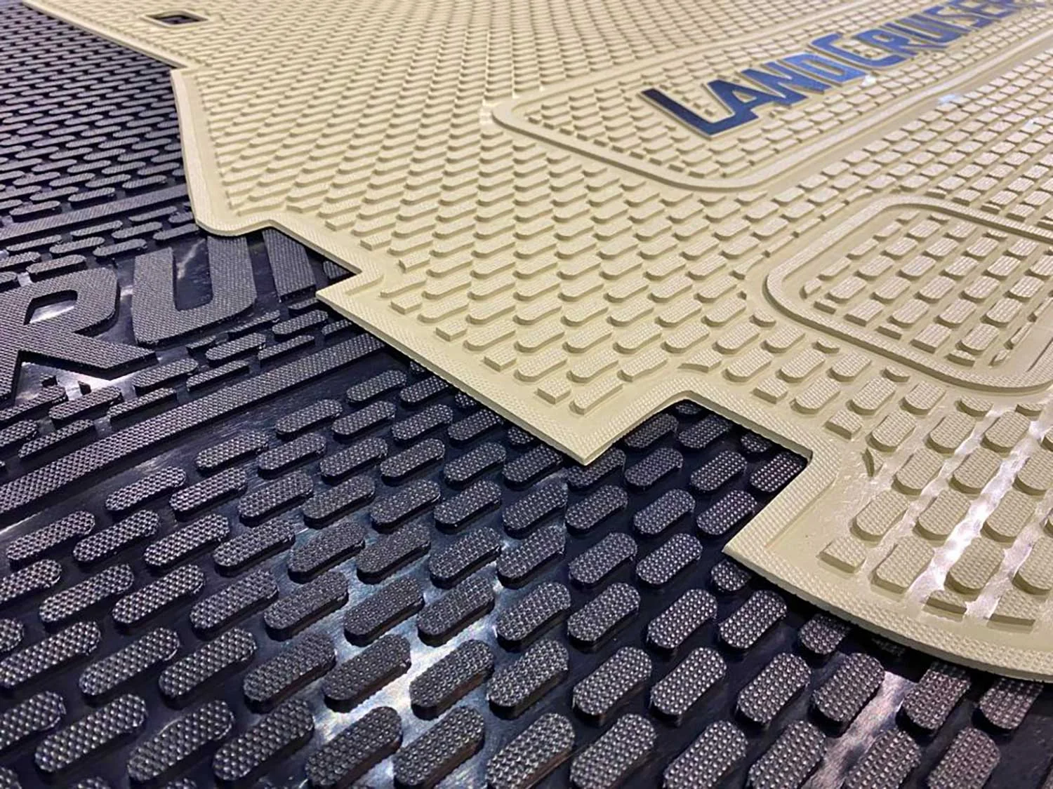 Boot liner detail showing raised edges and textured rubber surface