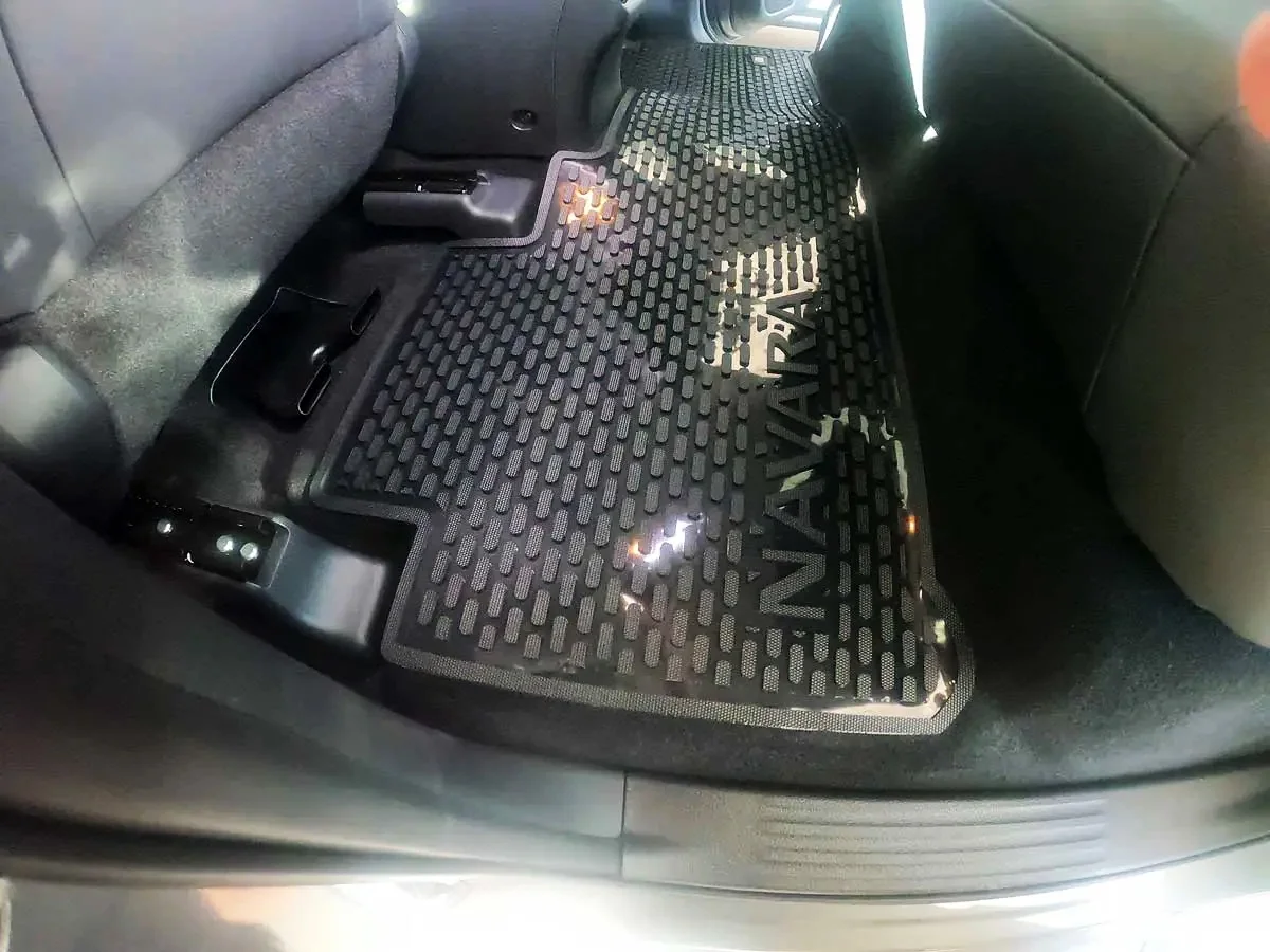 Rubber cargo mat fitted in an SUV load bay